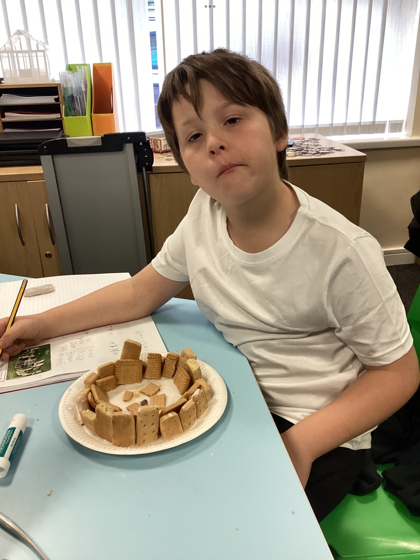 Cedar Class build their own biscuit Stonehenge at The Rowan School, bringing prehistoric monuments to life through creative learning.