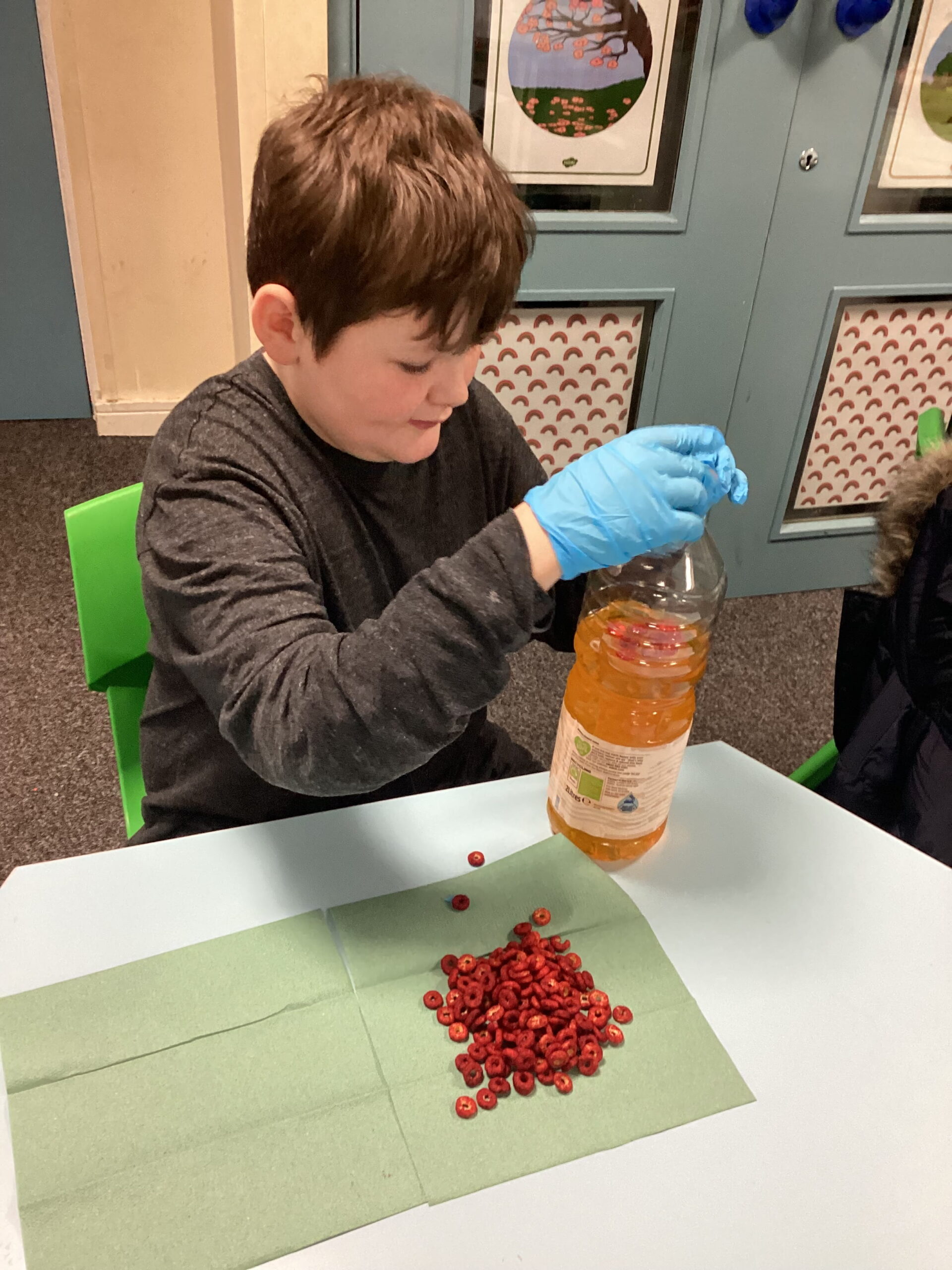 Cedar Class learners creating model blood in Science at Rowan School.