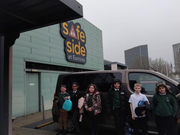 Rowan School learners taking part in an interactive safety learning experience at Safeside Birmingham