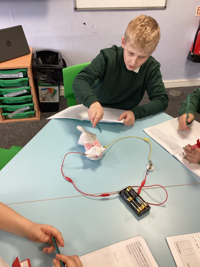 Rowan School learners exploring electrical circuits during a hands-on science lesson